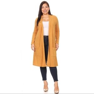 Long Gold Duster Cardigan